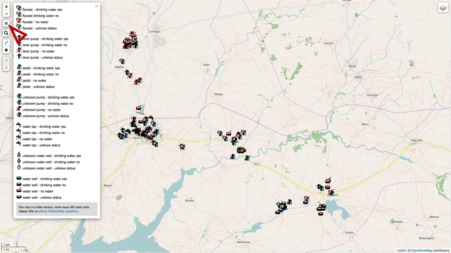 H2OpenMap_guida_mappa_legenda