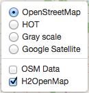 menu mappe e dati h2openmap